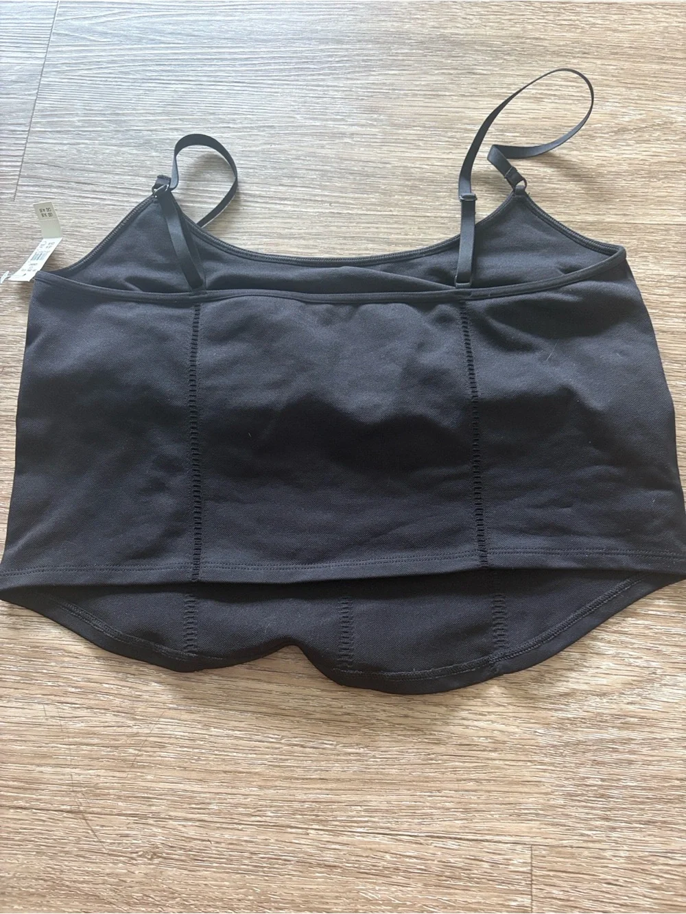 NWT aerie black cropped tank top with seam detailing